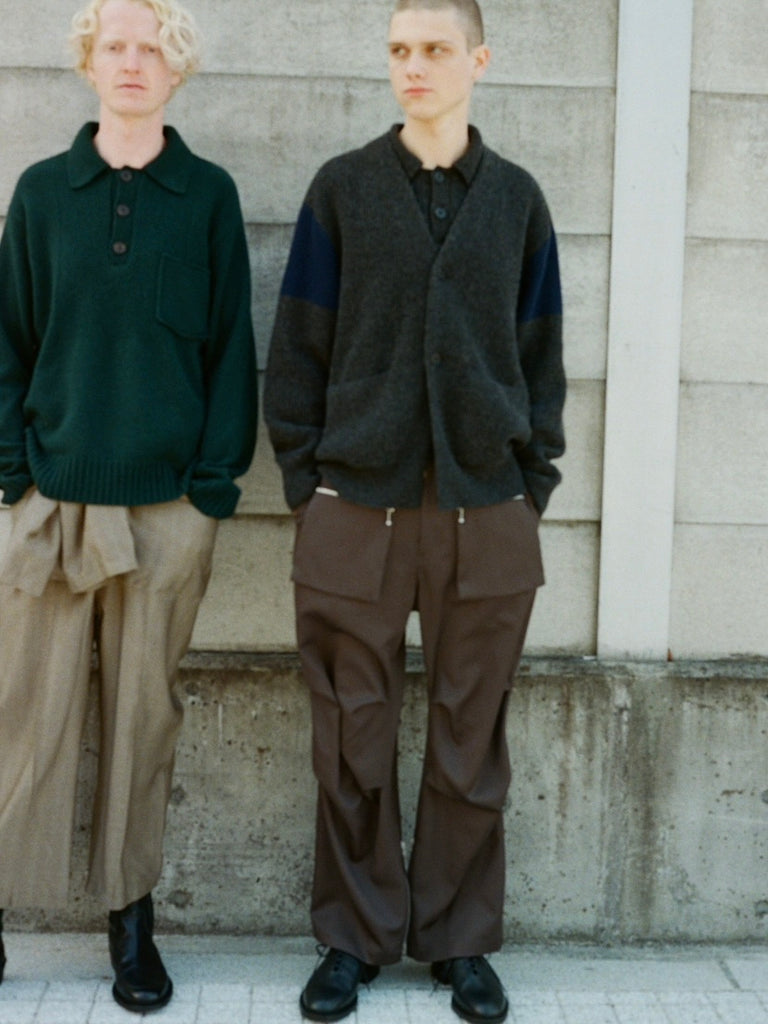 MATSUFUJI / Wool Cargo Pocket Wide Trousers