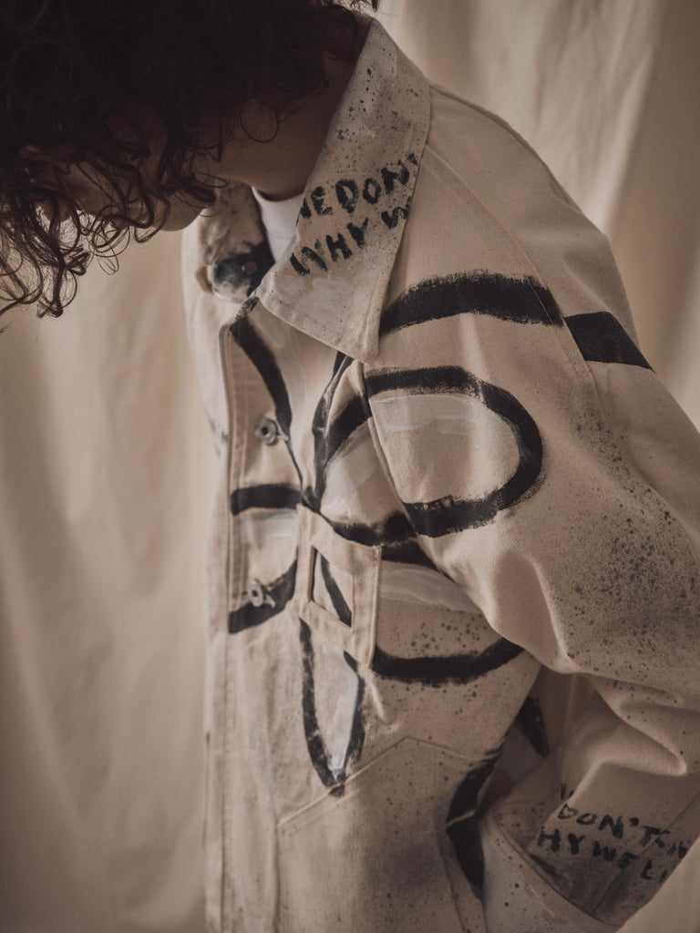 TOZAOU / Flower Paint Coverall