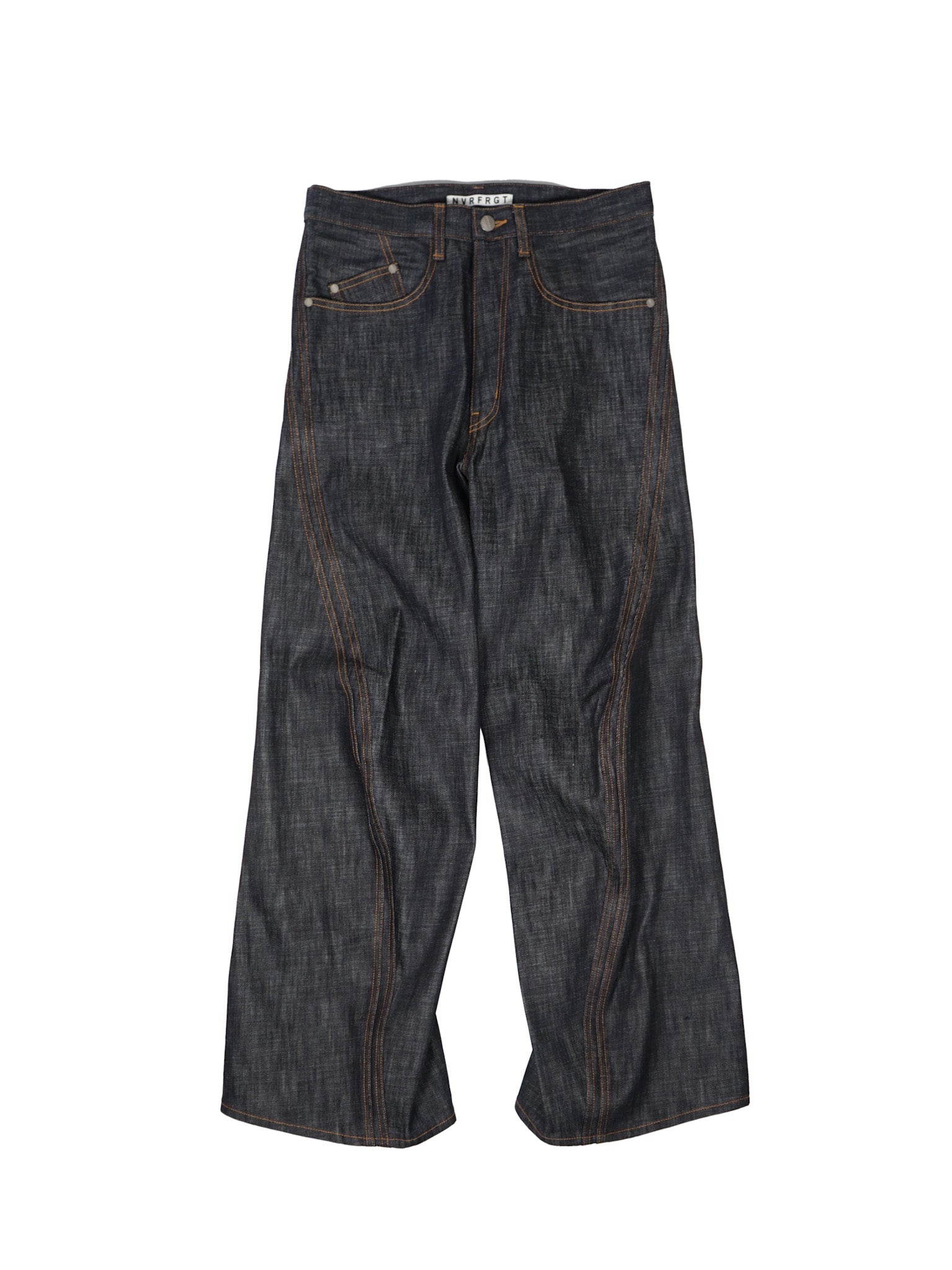 NVRFRGT 3D TWISTED WIDE LEG JEANS (RAW INDIGO) | PRANK STORE