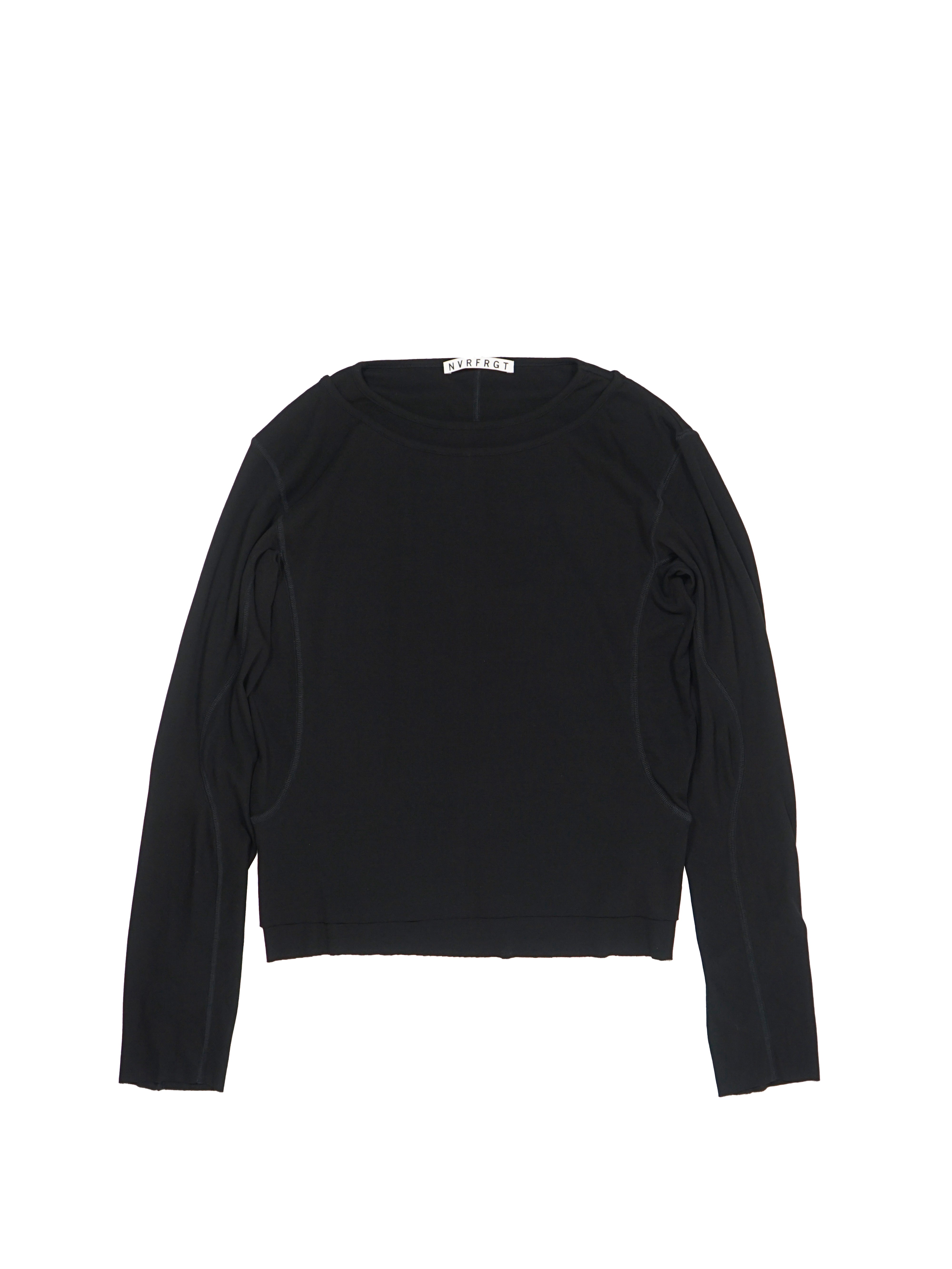 NVRFRGT ダブルレイヤード ロングスリーブTシャツ - BLACK | PRANK STORE