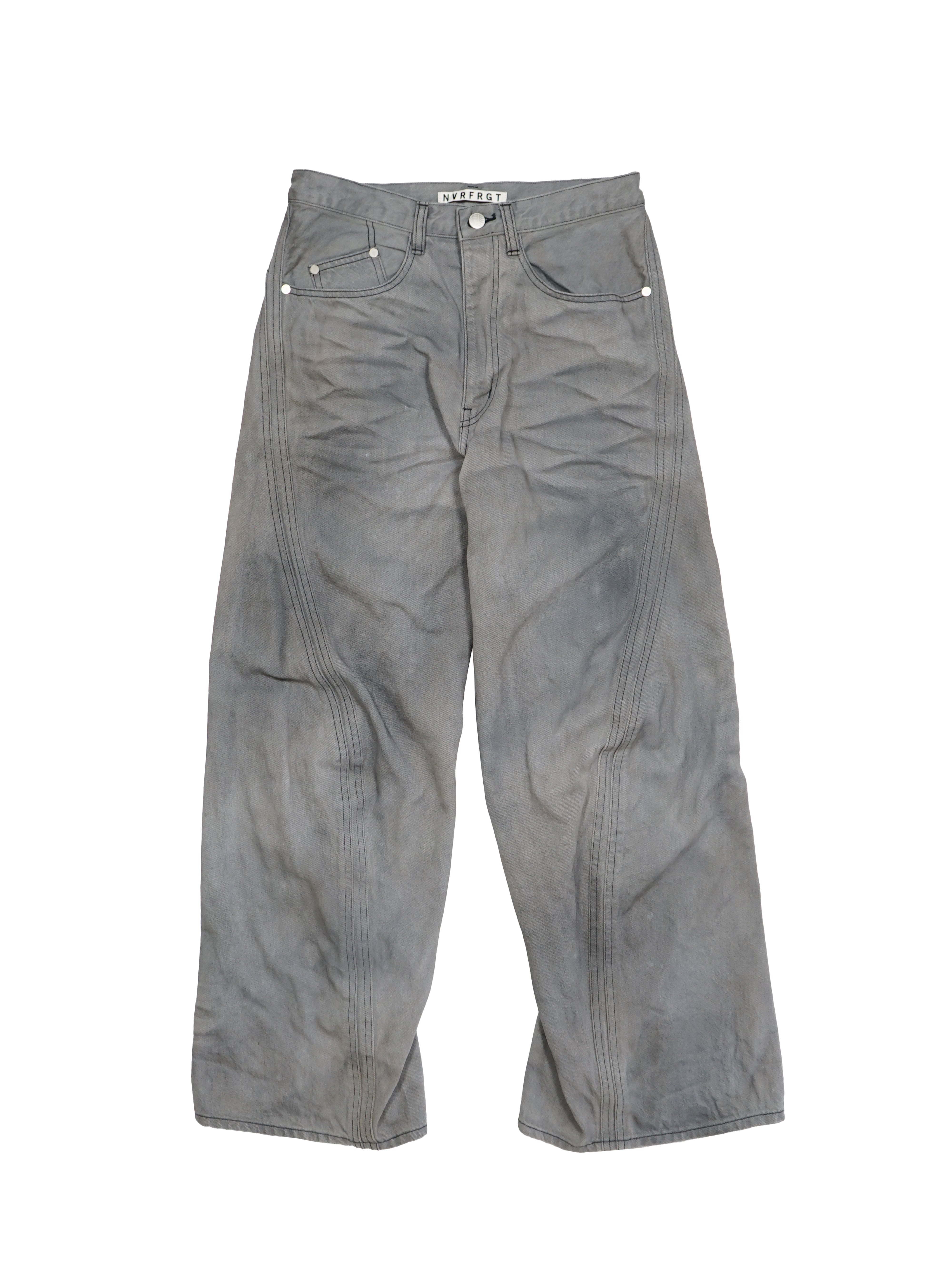 NVRFRGT 3D TWISTED WIDE LEG JEANS (RAW INDIGO) | PRANK STORE