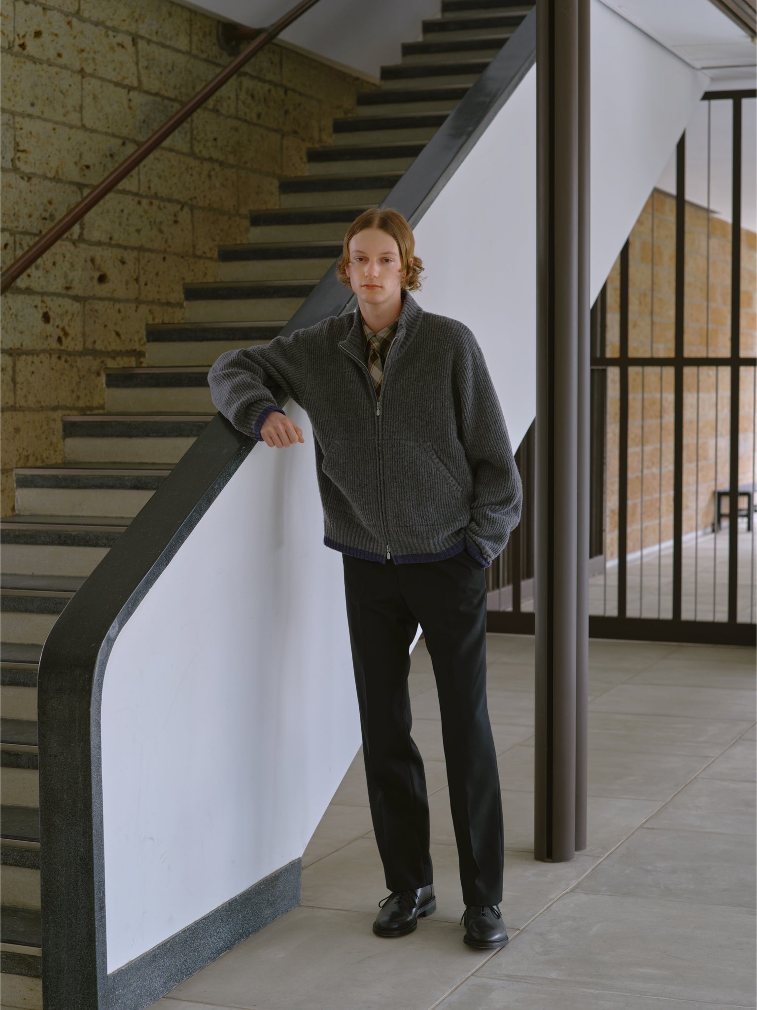 MATSUFUJI / Line Knit Jacket