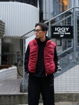 A.A.Spectrum（エーエースペクトラム） "LEEGAN DOWN WAISTCOAT" Tibetan Red
通販 着用イメージ