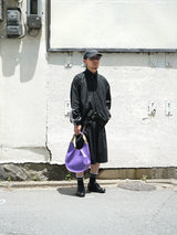 BUZIGAHILL通販 Long-sleeved bomber shirts ブラック ボンバーシャツ 着用イメージ