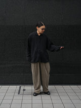 Blanc YM ブランワイエム Kid Mohair Knit Shirts キッドモヘアニットシャツ 通販 ブラック 着用イメージ