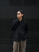Blanc YM ブランワイエム Kid Mohair Knit Shirts キッドモヘアニットシャツ 通販 ブラック 着用イメージ