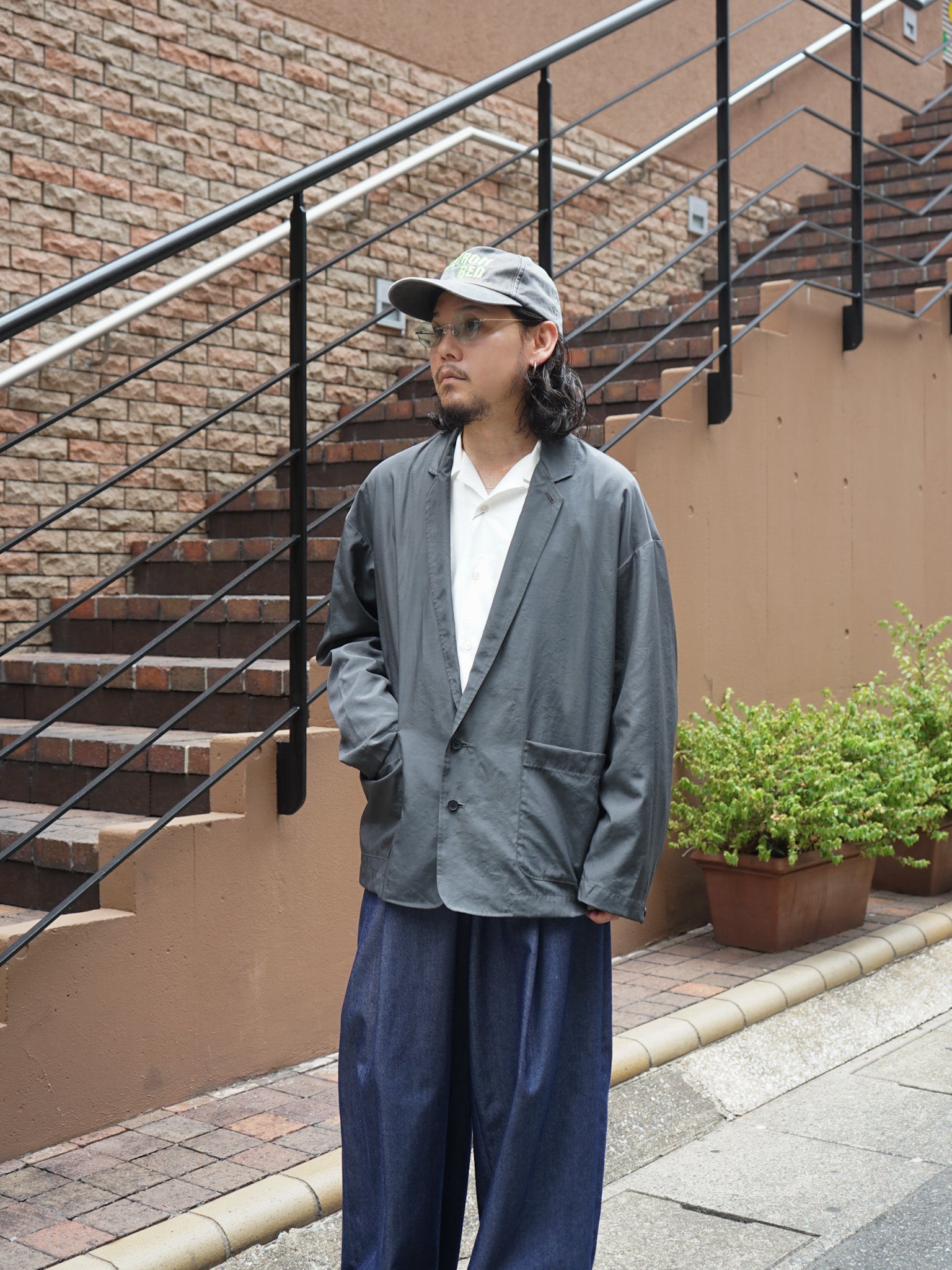 blanc ym ナイロンジャケット Blanc YM Cupro Nylon Single Breasted JKT Cupro Nylon Single