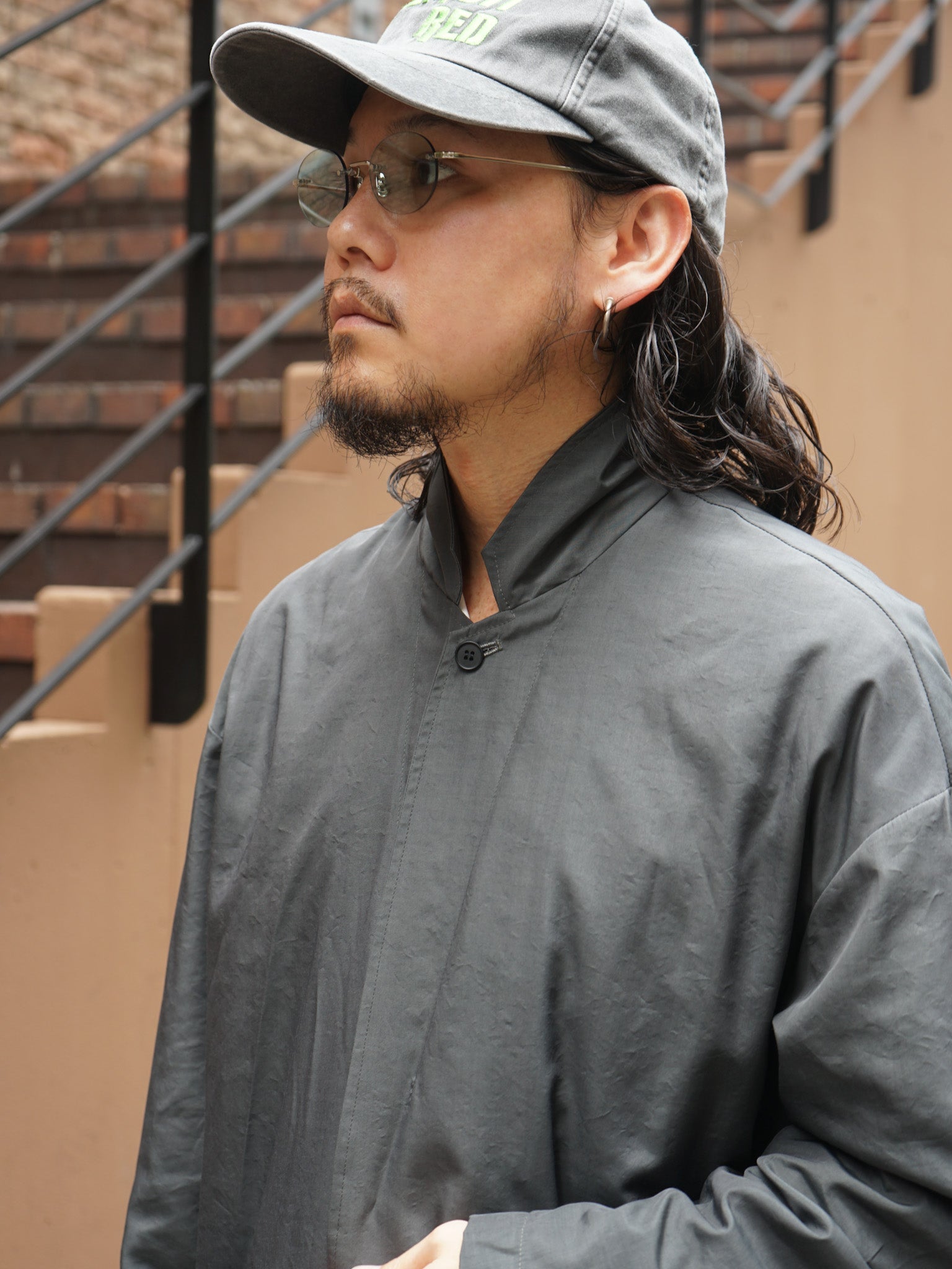 Blanc YM ナイロンジャケット Blanc YM Cupro Nylon Single Breasted JKT キュプラナイロン シングル