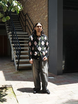 MASU DIAMOND SCRAPED CARDIGAN ダイヤモンドスクラップドカーディガン 通販 ピーチ 着用イメージ