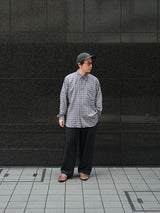 MATSUFUJI Vintage Fabric Utility Shirt ヴィンテージファブリックユーティリティシャツ 通販 グレーチェック 着用イメージ
