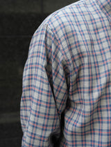 MATSUFUJI Vintage Fabric Utility Shirt ヴィンテージファブリックユーティリティシャツ 通販 グレーチェック 着用イメージ