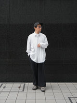 KANEMASA PHIL. 46G Stripe Atmosphere Shirt 46Gストライプアトモスフィアシャツ 通販 ホワイトブルー 着用イメージ