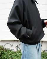 FUJI フジ "WOOL RAGLAN BLOUSON" ウールラグランブルゾン BLACK 通販 着用イメージ