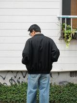 FUJI フジ "WOOL RAGLAN BLOUSON" ウールラグランブルゾン BLACK 通販 着用イメージ