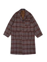 FUJI フジ WOOL CHECK BALMACAAN COAT ウールチェックバルマカーンコート 通販 ブラウンチェック