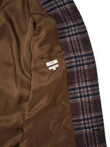 FUJI フジ WOOL CHECK BALMACAAN COAT ウールチェックバルマカーンコート 通販 ブラウンチェック