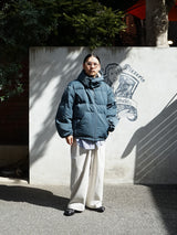 F/CE. Hoodie puffer jacket (F/CE.×DIGAWEL) エフシーイー ディガウェル フーディーパファージャケット 通販 ブルー 着用イメージ