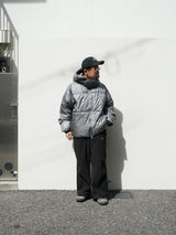 F/CE. PERTEX MINIMAL PADDING PARKA 2.0 エフシーイー PERTEXミニマルパディングパーカー2.0 通販 グレー 着用イメージ