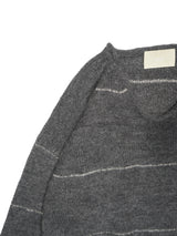 INNAT インアット V-NECK LINE BORDER SWEATER Vネックラインボーダーセーター 通販 グレー