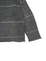 INNAT インアット V-NECK LINE BORDER SWEATER Vネックラインボーダーセーター 通販 グレー