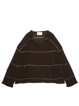 INNAT インアット V-NECK LINE BORDER SWEATER Vネックラインボーダーセーター 通販 ブラウン