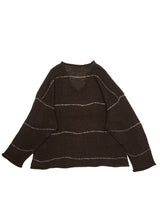 INNAT インアット V-NECK LINE BORDER SWEATER Vネックラインボーダーセーター 通販 ブラウン