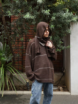 INNAT インアット HOOD STOLE フードストール 通販 ブラウン 着用イメージ