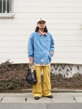 INNAT 通販 DENIM WORK BLOUSON インディゴ デニムジャケット 着用イメージ