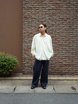 KANEMASA PHIL. "46G Stripe Artisan Shirt" 通販 着用イメージ