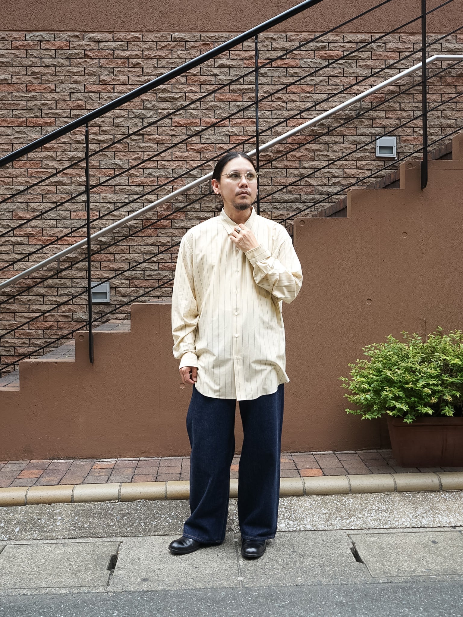 KANEMASA PHIL. 46G Stripe Atmosphere Shirt | 46G Stripe Atmosphere