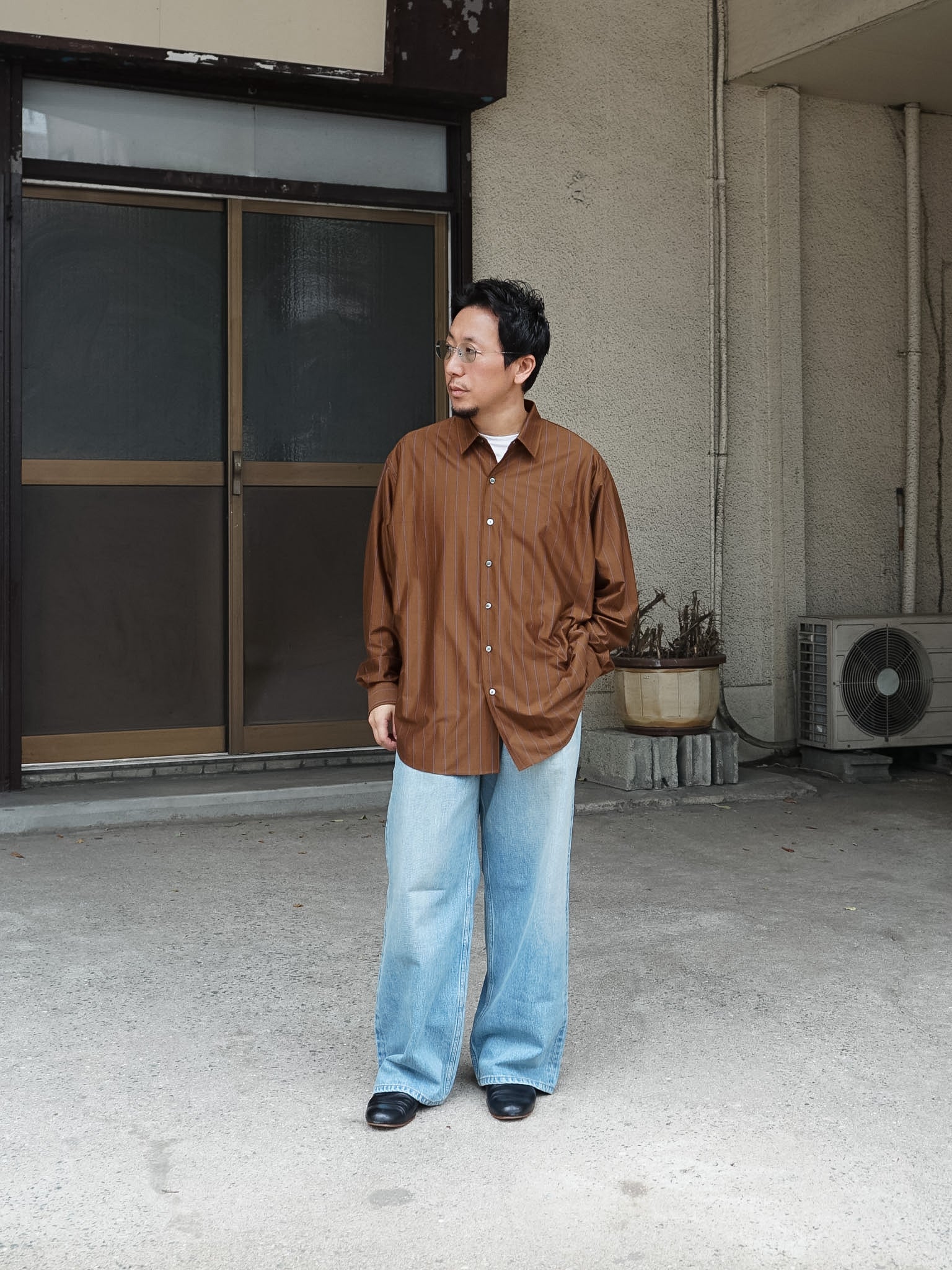 KANEMASA PHIL. 46G Stripe Atmosphere Shirt | 46G Stripe Atmosphere