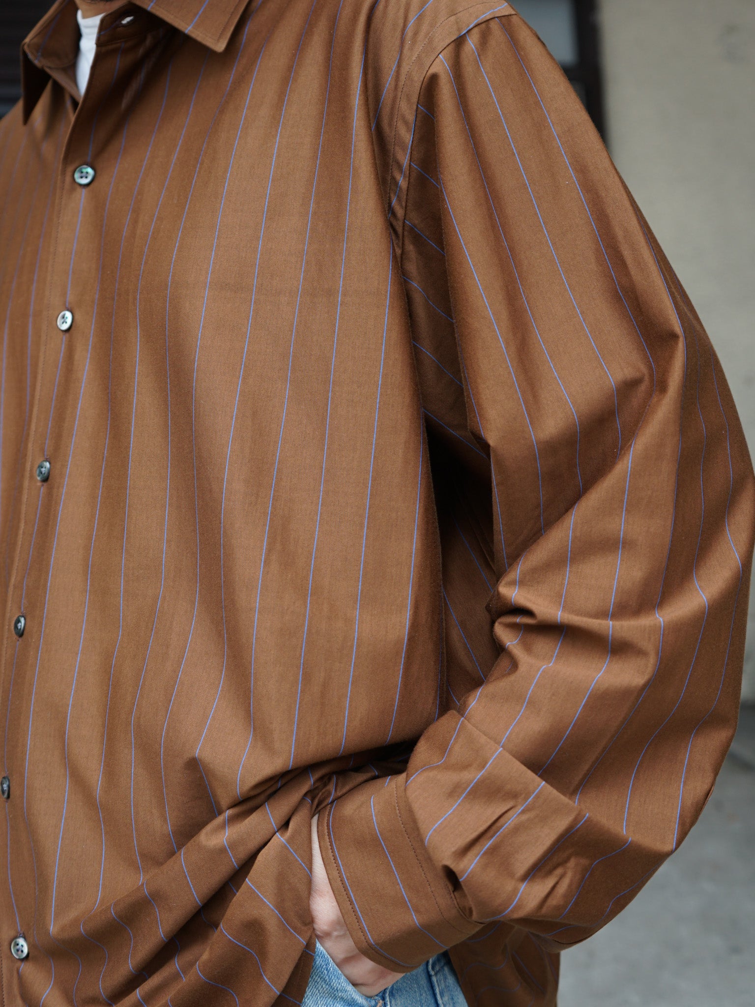 KANEMASA PHIL. 46G Stripe Atmosphere Shirt | 46G Stripe Atmosphere