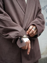 KANEMASA PHIL.(カネマサフィル) "46G Solaro Double Jacket"46Gソラーロダブルジャケット
BROWN  BEIGE 通販 着用イメージ