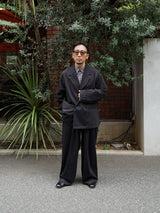 KANEMASA PHIL.(カネマサフィル) "46G Solaro Double Jacket"46Gソラーロダブルジャケット
 BLACK BROWN  通販 着用イメージ