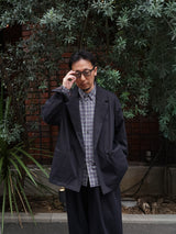 KANEMASA PHIL.(カネマサフィル) "46G Solaro Double Jacket"46Gソラーロダブルジャケット
 BLACK BROWN  通販 着用イメージ