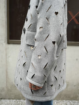 MASU HEART HOLE PEA COAT ハートホールピーコート 通販 グレー 着用イメージ