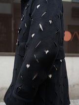 MASU HEART HOLE PEA COAT ハートホールピーコート 通販 ブラック 着用イメージ