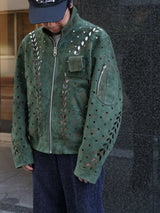MASU IVY HOLE LEATHER FLIGHT JACKET IVYホールレザーフライトジャケット 通販 モスグリーン
着用イメージ