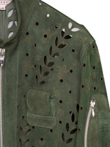 MASU IVY HOLE LEATHER FLIGHT JACKET IVYホールレザーフライトジャケット 通販 モスグリーン