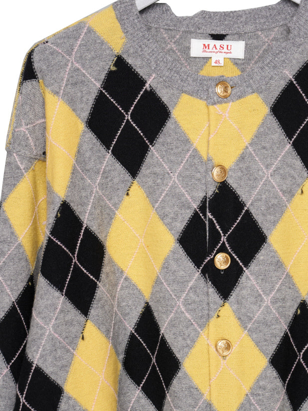 ‼️新品未使用‼️26aw MASU DIAMOND SCRAPEDCARDIGAN MASU 