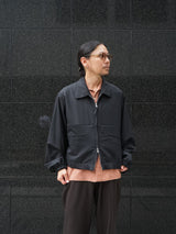 MATSUFUJI Wool Hidden Pocket Jacket ウールヒドゥンポケットジャケット 通販 ブラック 着用イメージ