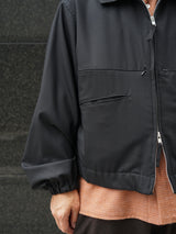 MATSUFUJI Wool Hidden Pocket Jacket ウールヒドゥンポケットジャケット 通販 ブラック 着用イメージ
