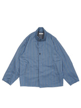 MATSUFUJI Grosgrain Stand-collar Stripe Jacket グログランスタンスタンドジャケット 通販  ブルーグレー