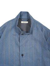 MATSUFUJI Grosgrain Stand-collar Stripe Jacket グログランスタンスタンドジャケット 通販  ブルーグレー
