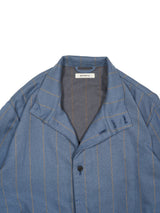 MATSUFUJI Grosgrain Stand-collar Stripe Jacket グログランスタンスタンドジャケット 通販  ブルーグレー