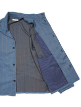 MATSUFUJI Grosgrain Stand-collar Stripe Jacket グログランスタンスタンドジャケット 通販  ブルーグレー