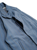 MATSUFUJI Grosgrain Stand-collar Stripe Jacket グログランスタンスタンドジャケット 通販  ブルーグレー