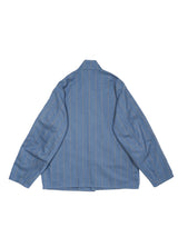 MATSUFUJI Grosgrain Stand-collar Stripe Jacket グログランスタンスタンドジャケット 通販  ブルーグレー