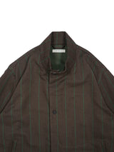 MATSUFUJI Grosgrain Stand-collar Stripe Jacket グログランスタンスタンドジャケット 通販  ブラウングリーン