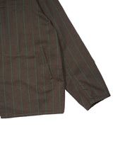 MATSUFUJI Grosgrain Stand-collar Stripe Jacket グログランスタンスタンドジャケット 通販  ブラウングリーン